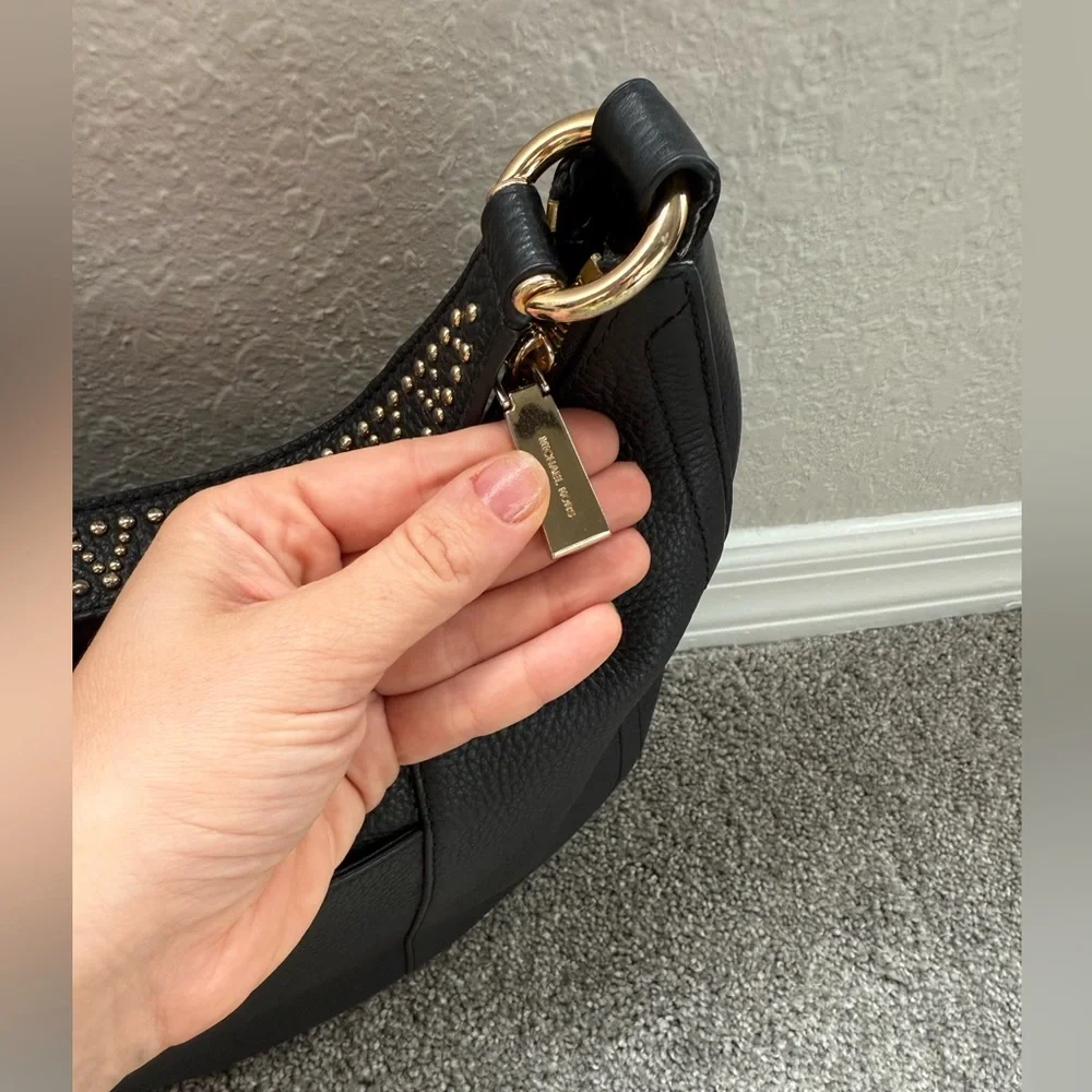 Michael Kors Leather Black Hobo Bag - Picture 6 of 9